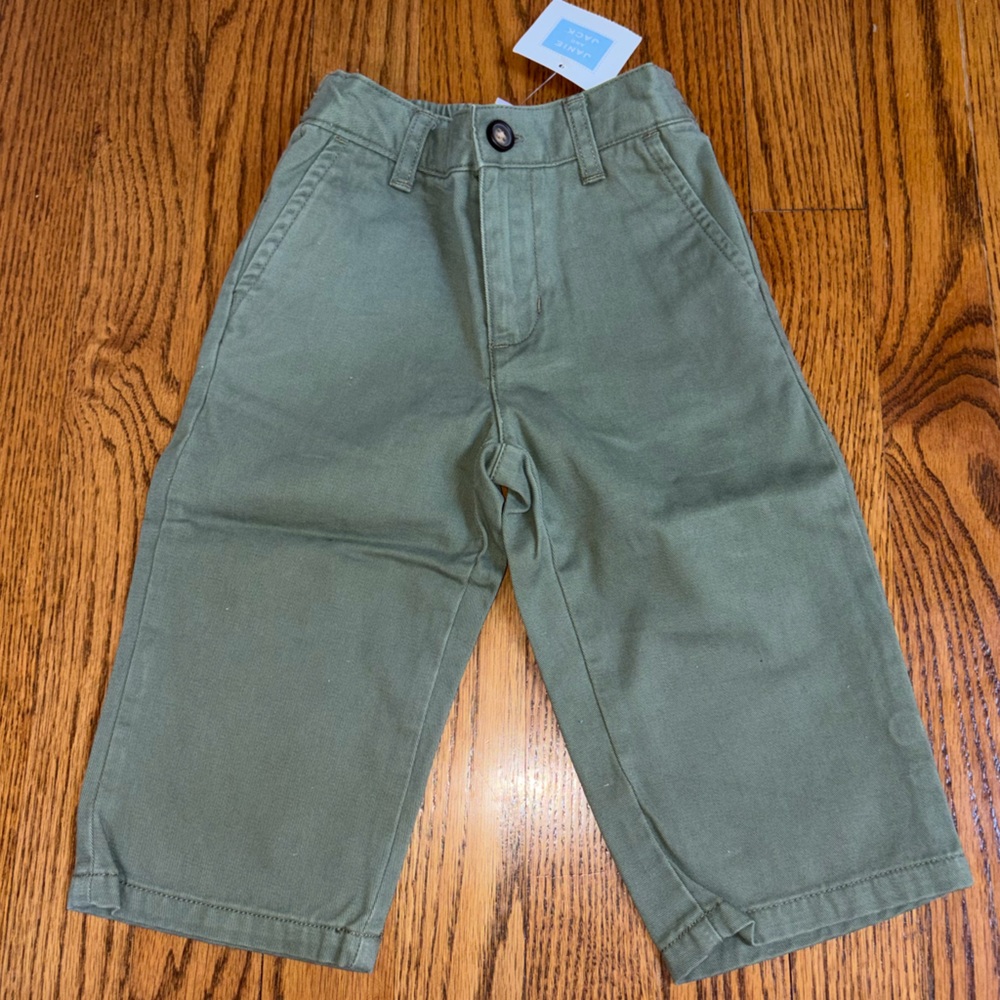 Janie and Jack Olive Green Casual Chino Pants